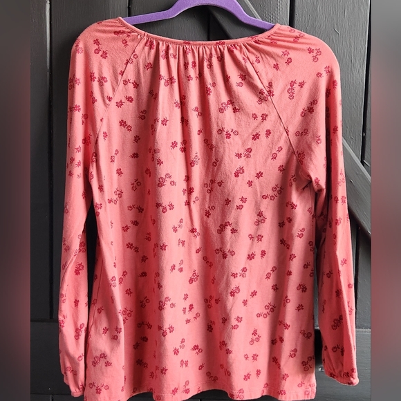 NWOT Knit Floral Print Peasant Top, M - Picture 4 of 4